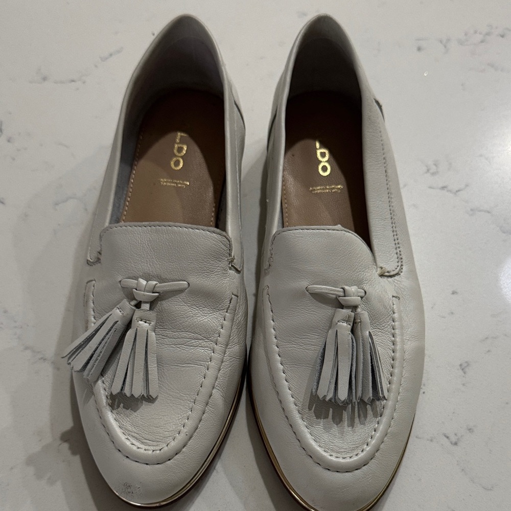 ALDO Cream Tassel Loafers for Women